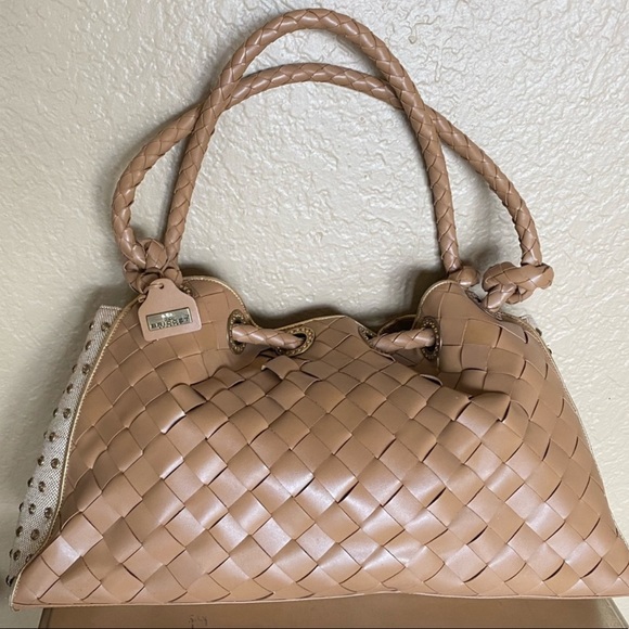 Bridget Shuster Leather & crystals shoulder tote - Picture 1 of 8